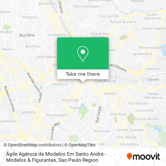 Mapa Ágile Agência de Modelos Em Santo André - Modelos & Figurantes