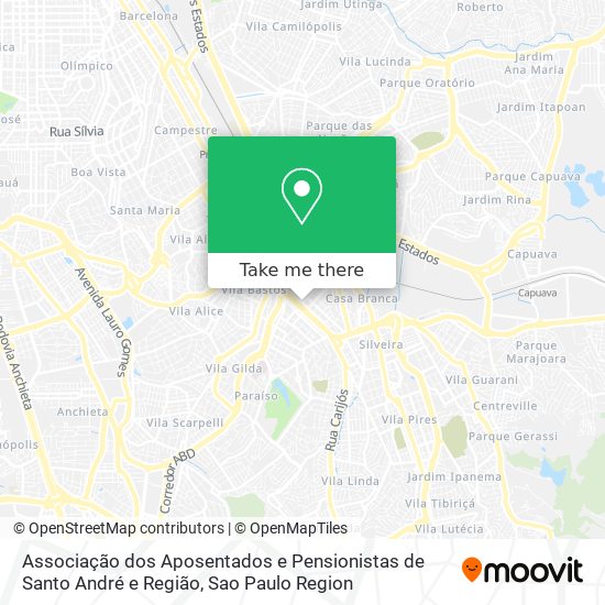 Mapa Associação dos Aposentados e Pensionistas de Santo André e Região