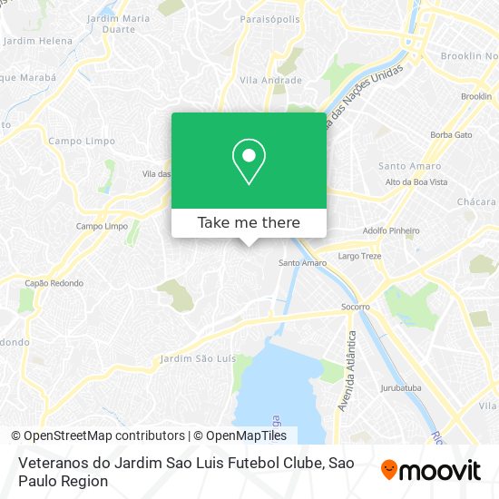Mapa Veteranos do Jardim Sao Luis Futebol Clube