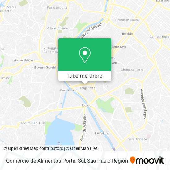 Mapa Comercio de Alimentos Portal Sul