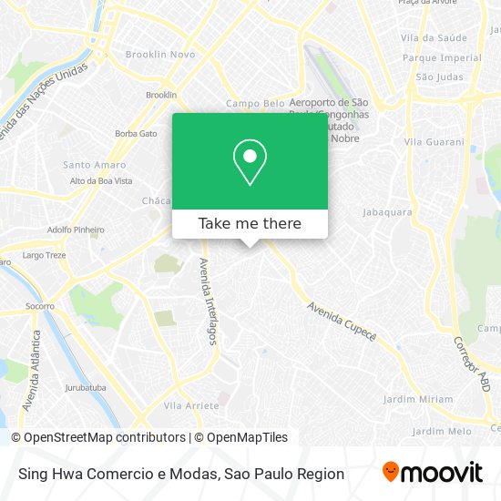 Mapa Sing Hwa Comercio e Modas