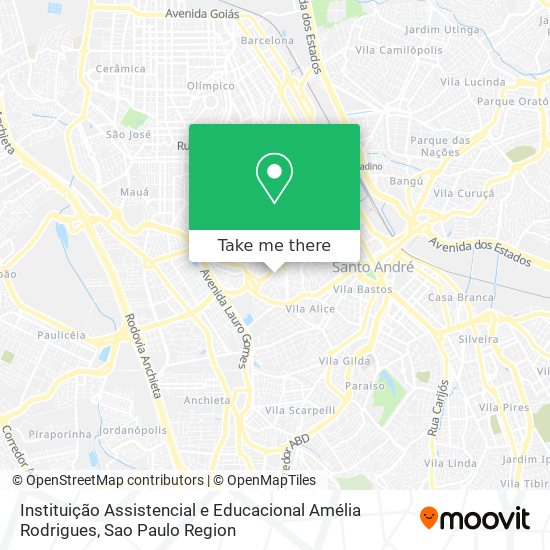 Mapa Instituição Assistencial e Educacional Amélia Rodrigues