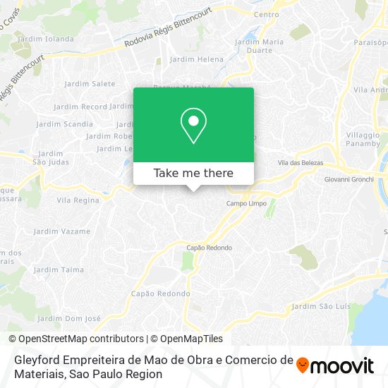 Mapa Gleyford Empreiteira de Mao de Obra e Comercio de Materiais