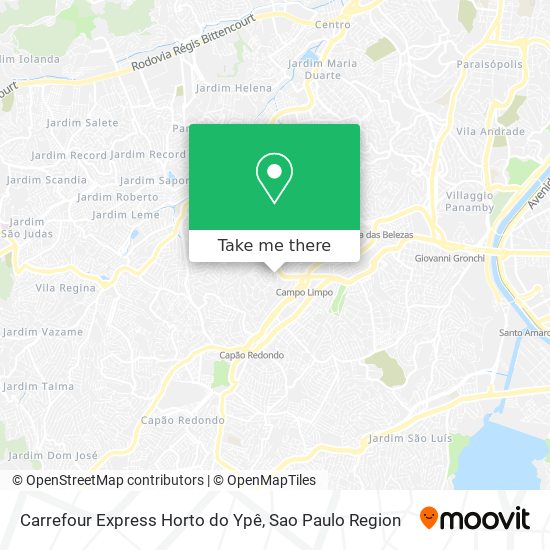 Mapa Carrefour Express Horto do Ypê