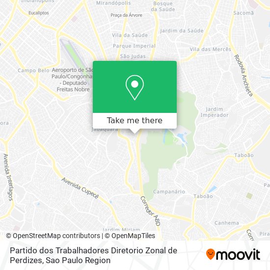 Partido dos Trabalhadores Diretorio Zonal de Perdizes map