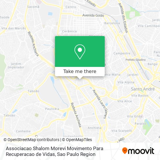 Associacao Shalom Morevi Movimento Para Recuperacao de Vidas map