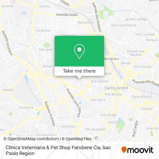 Clínica Veterinária & Pet Shop Fatobene Cia map