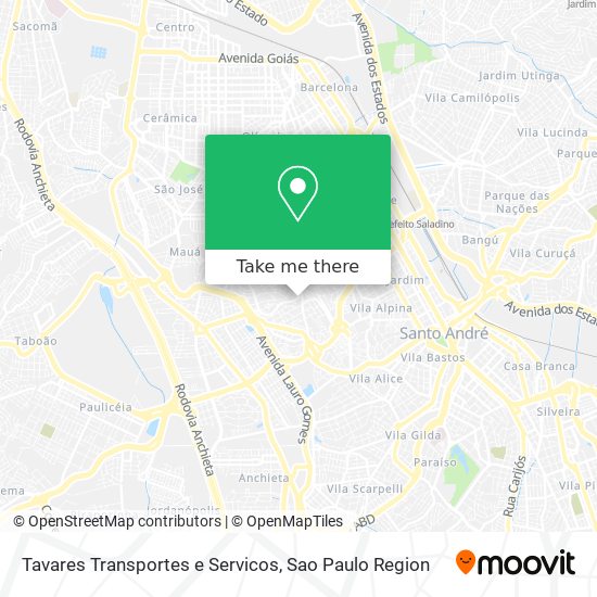 Mapa Tavares Transportes e Servicos