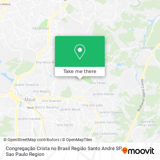 Mapa Congregação Crista no Brasil Região Santo André SP