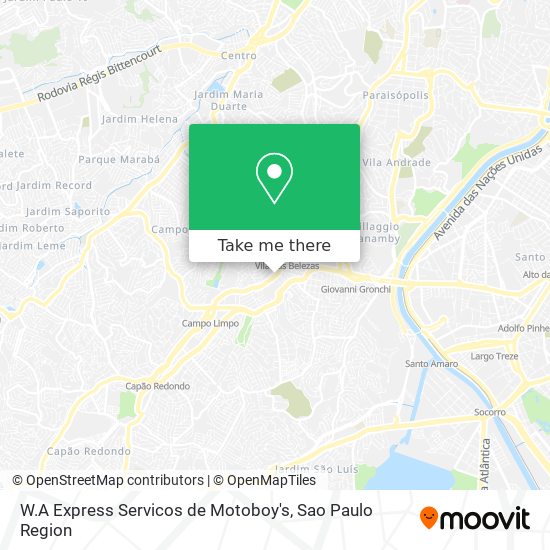 Mapa W.A Express Servicos de Motoboy's