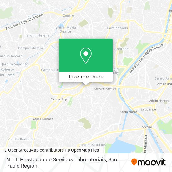 N.T.T. Prestacao de Servicos Laboratoriais map