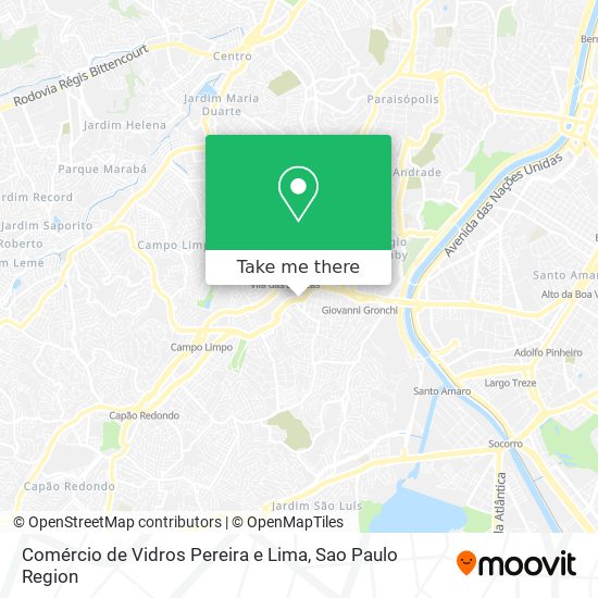 Mapa Comércio de Vidros Pereira e Lima