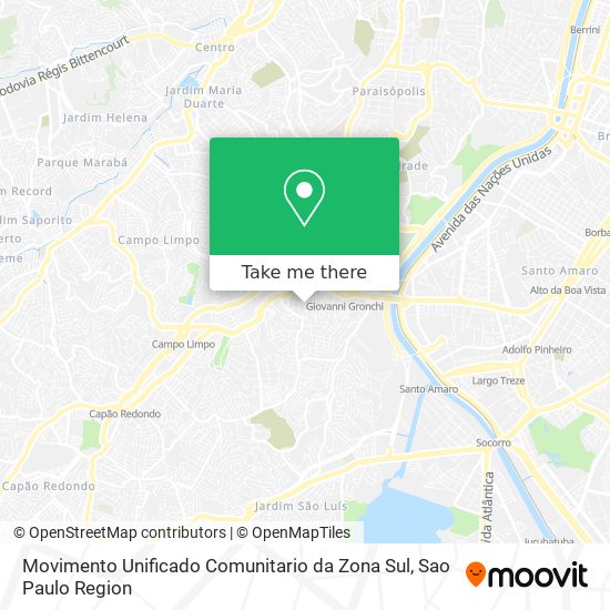 Movimento Unificado Comunitario da Zona Sul map