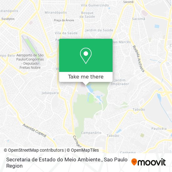 Mapa Secretaria de Estado do Meio Ambiente.