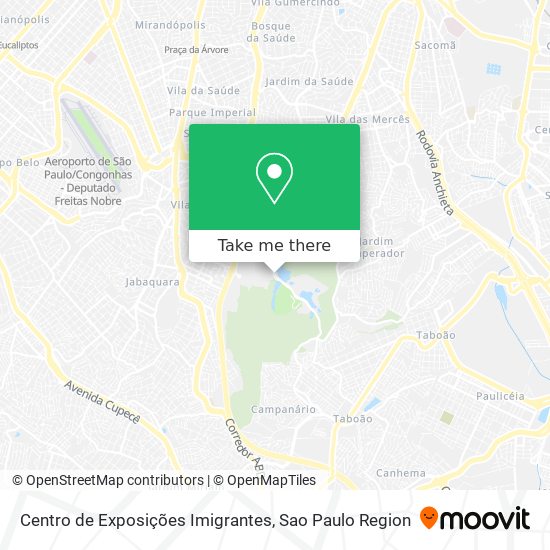 Mapa Centro de Exposições Imigrantes