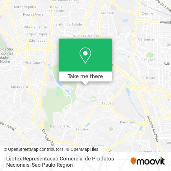 Mapa Lijotex Representacao Comercial de Produtos Nacionais