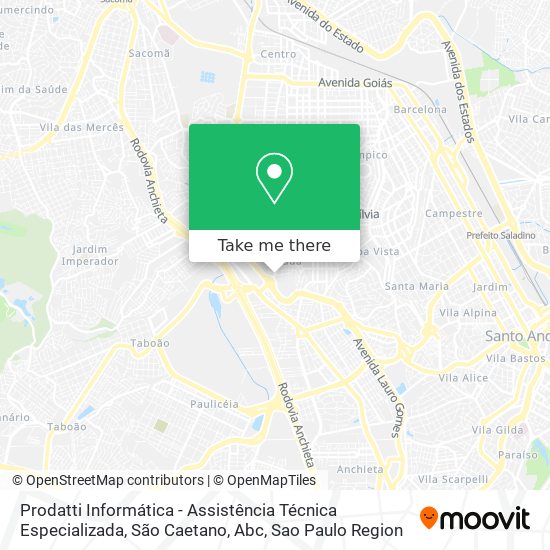 Mapa Prodatti Informática - Assistência Técnica Especializada, São Caetano, Abc