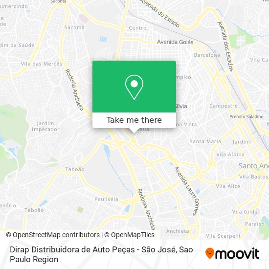 Mapa Dirap Distribuidora de Auto Peças - São José