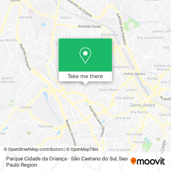 Parque Cidade da Criança - São Caetano do Sul map