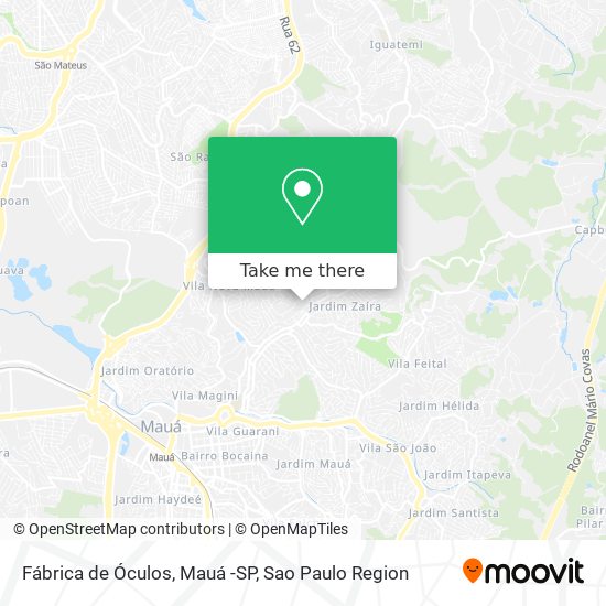 Mapa Fábrica de Óculos, Mauá -SP