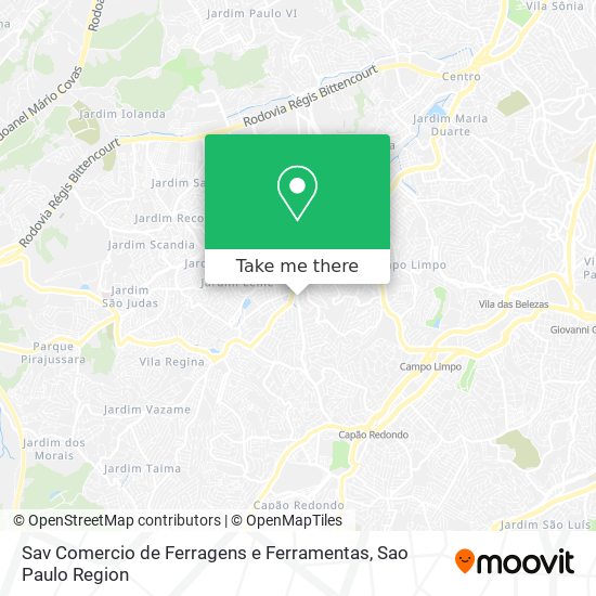 Mapa Sav Comercio de Ferragens e Ferramentas