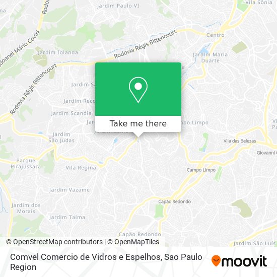 Comvel Comercio de Vidros e Espelhos map