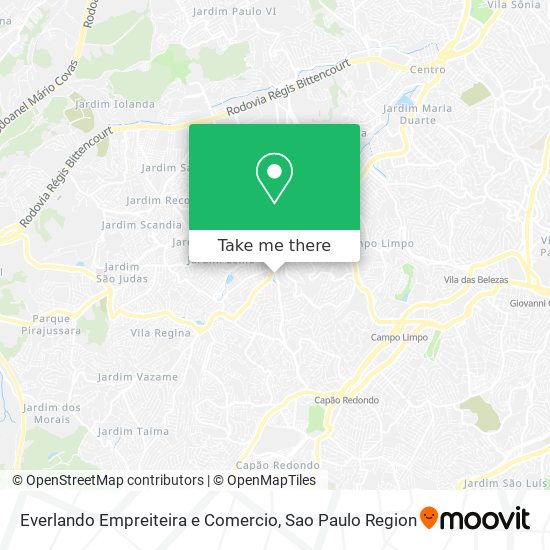 Mapa Everlando Empreiteira e Comercio