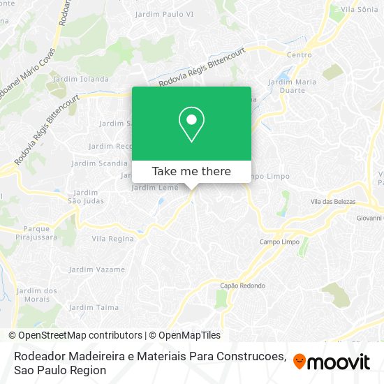 Mapa Rodeador Madeireira e Materiais Para Construcoes