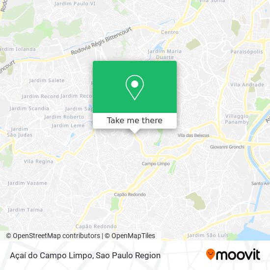 Açaí do Campo Limpo map