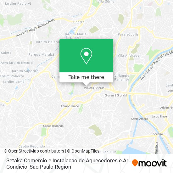 Mapa Setaka Comercio e Instalacao de Aquecedores e Ar Condicio