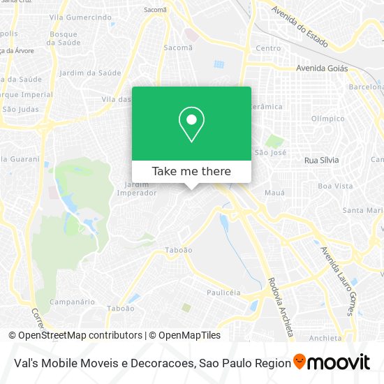 Mapa Val's Mobile Moveis e Decoracoes