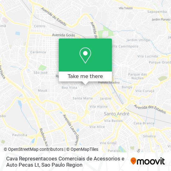 Cava Representacoes Comerciais de Acessorios e Auto Pecas Lt map