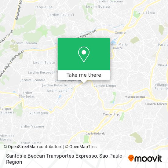 Mapa Santos e Beccari Transportes Expresso