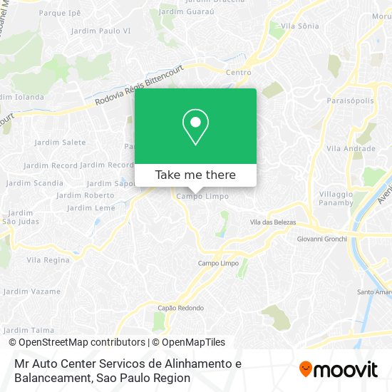 Mapa Mr Auto Center Servicos de Alinhamento e Balanceament