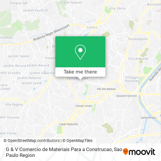 G & V Comercio de Materiais Para a Construcao map