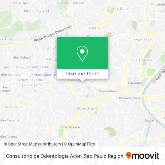 Consultório de Odontologia Acon map