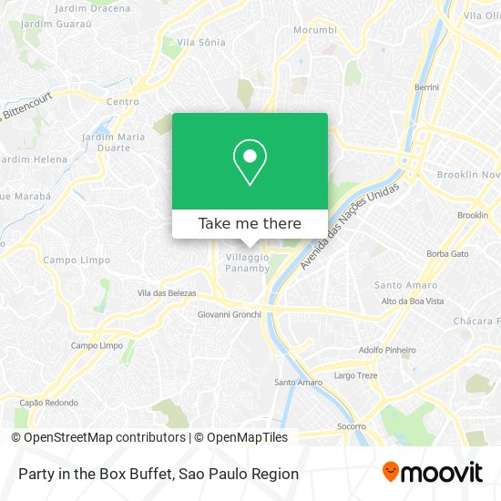Party in the Box Buffet map