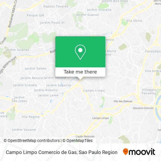 Mapa Campo Limpo Comercio de Gas