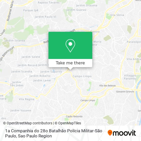 Mapa 1a Companhia do 28o Batalhão Polícia Militar-São Paulo