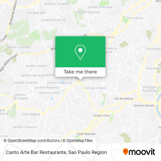 Mapa Canto Arte Bar Restaurante