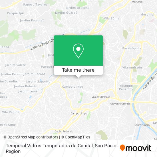 Temperal Vidros Temperados da Capital map