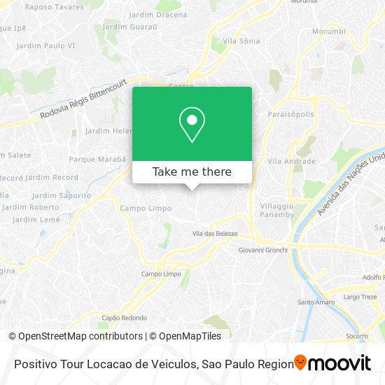 Positivo Tour Locacao de Veiculos map