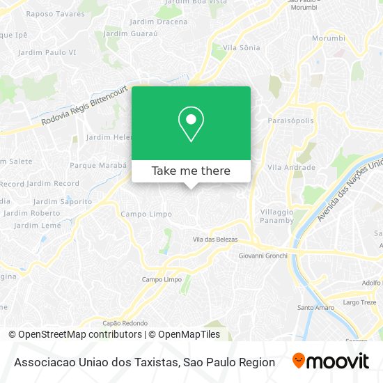 Mapa Associacao Uniao dos Taxistas