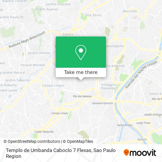 Templo de Umbanda Caboclo 7 Flexas map