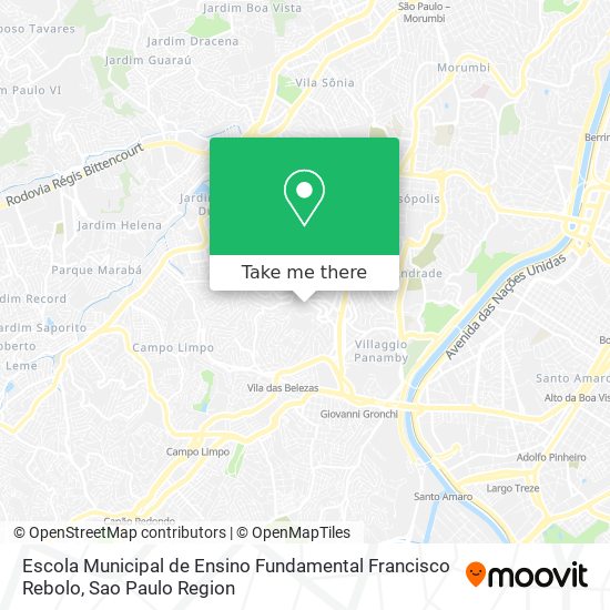 Mapa Escola Municipal de Ensino Fundamental Francisco Rebolo