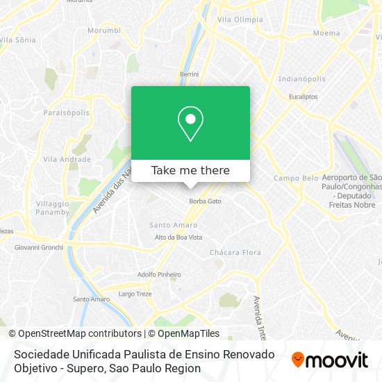 Mapa Sociedade Unificada Paulista de Ensino Renovado Objetivo - Supero