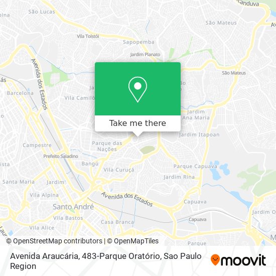 Mapa Avenida Araucária, 483-Parque Oratório