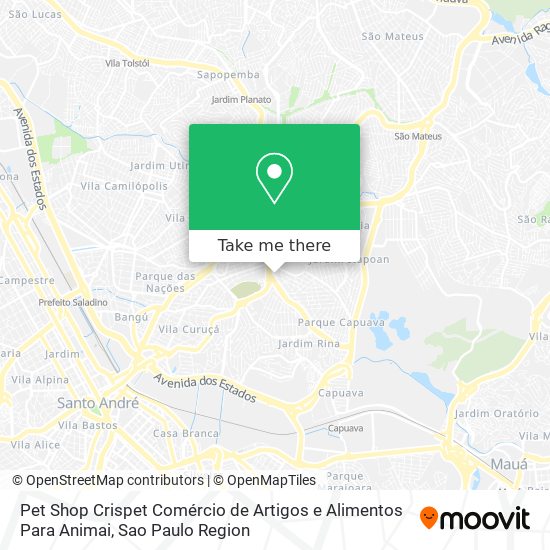 Mapa Pet Shop Crispet Comércio de Artigos e Alimentos Para Animai