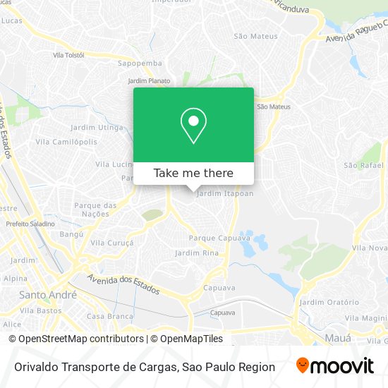 Mapa Orivaldo Transporte de Cargas