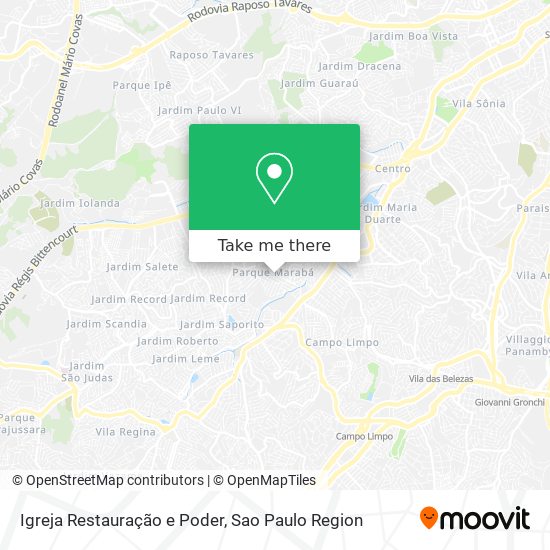 Igreja Restauração e Poder map